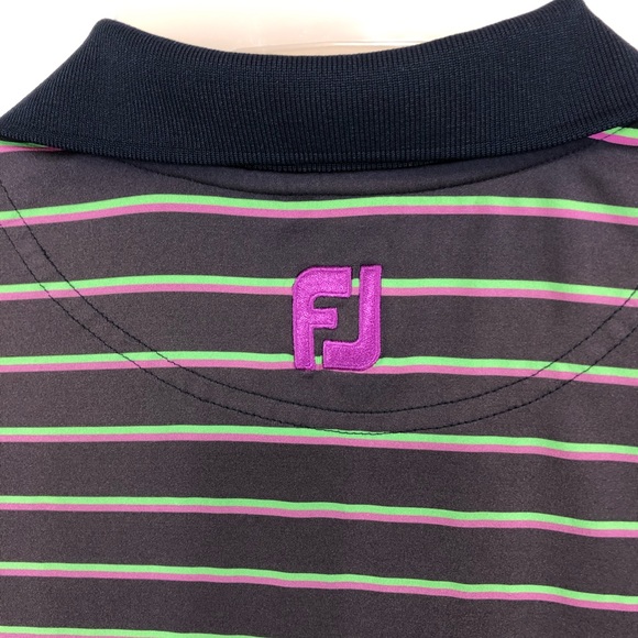 FootJoy Men's Blue Striped Golf Polo Shirt Size L. - Picture 6 of 6